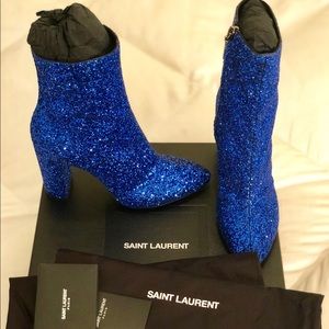 Saint Laurent LouLou Glitter Booties